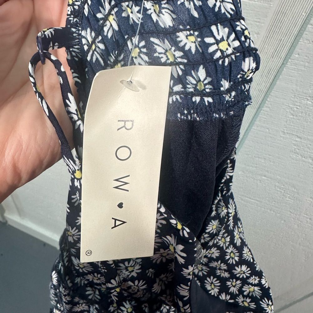 ROWA Navy Floral Spaghetti Strap Babydoll Dress Size XL NWT - Picture 11 of 11